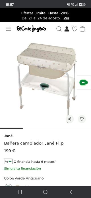 Bañera cambiador bebé Jané Flip