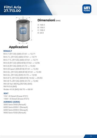 Varios (4) Filtros Aire Y Aceite para Renault 4