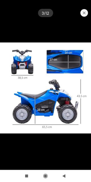 Quad eléctrico infantil HONDA 18-36 meses