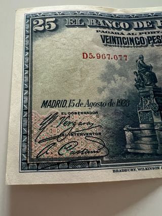 Billete 25 Pesetas España 1928