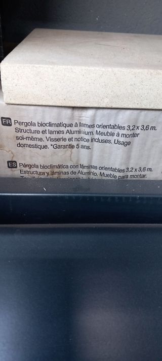 Pérgola aluminio NATERIAL gris 360x320cm
