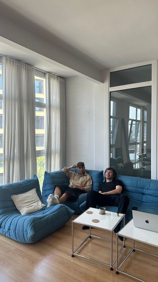 Togo original - Sofá 3+1+esquinero azul