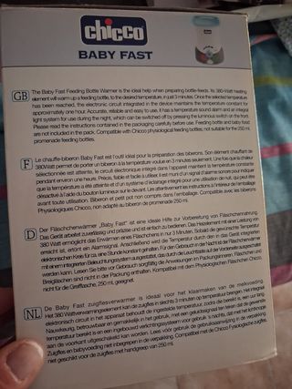 Calienta biberones Chicco Baby Fast