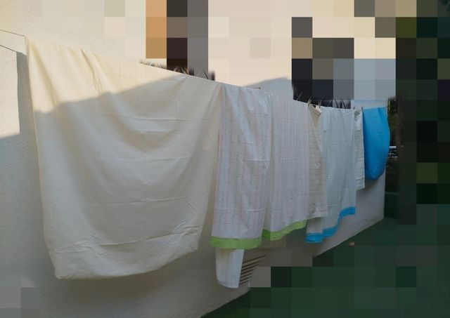 Sábanas algodón 80cm - Beige y blanco