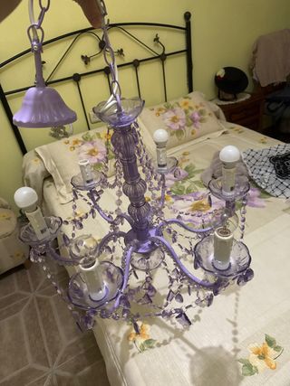 Lampara colgante morada