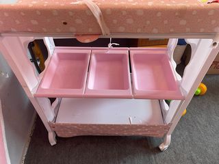 Bañera cambiador bebé rosa