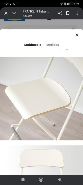 Taburete IKEA plegable blanco