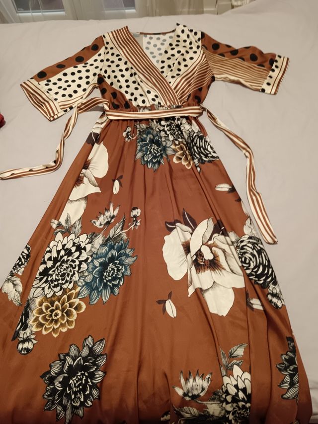 Vestido largo estampado floral