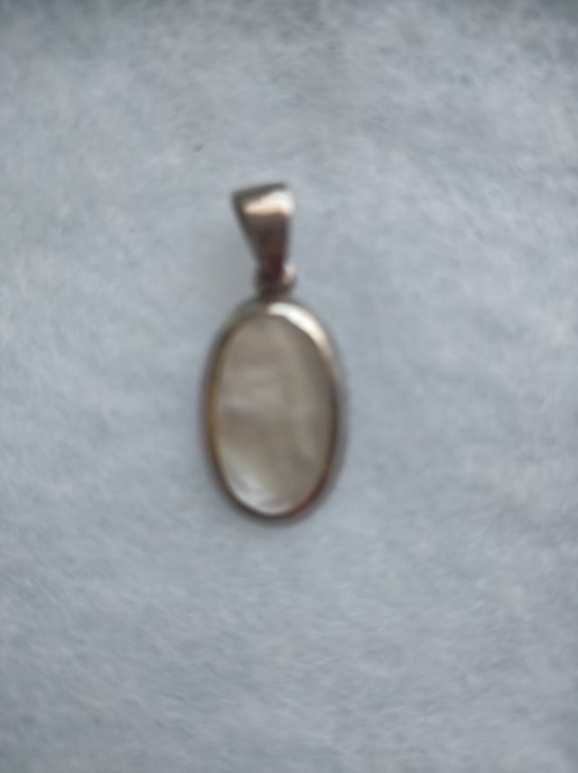 Colgante plata nácar ovalado