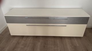 Mueble salón modular blanco.