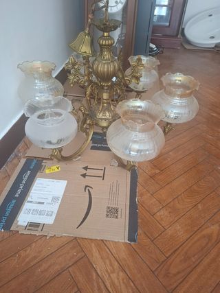 Lampara techo bronce 6 luces