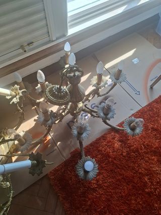 Lampara techo bronce 8 luces