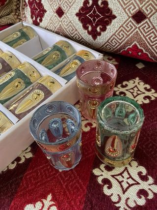 Set 12 bicchieri vetro colorati