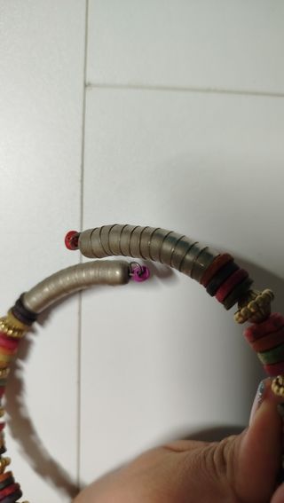 Collar - cuentas de madera multicolor étnico