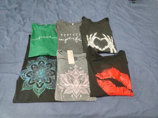 6 Camisetas estampadas