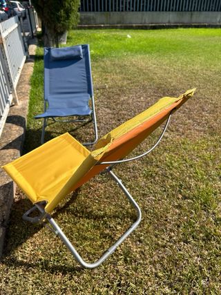 Hamaca Plegable Azul y Amarilla