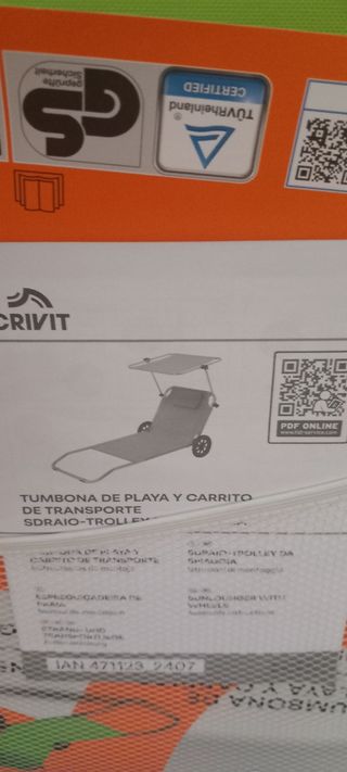 Tumbona playa con ruedas - Lidl