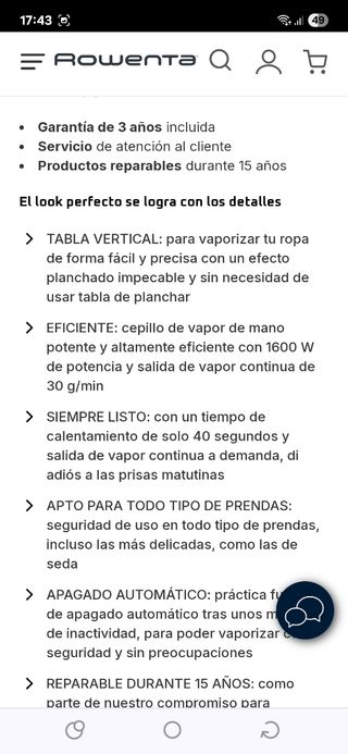 Plancha vapor Rowenta DR9100