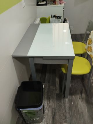 Mesa plegable cocina - Gris y Blanca