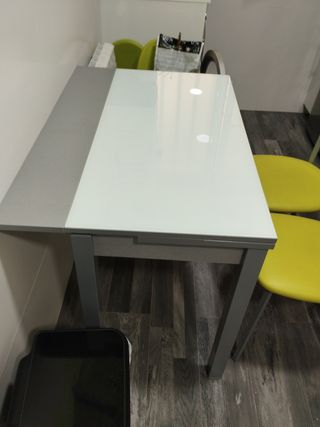 Mesa plegable cocina - Gris y Blanca
