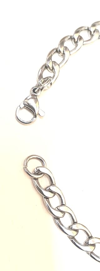 Pulsera eslabón cubano liviana acero inox 5mmx21cm