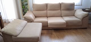Sofá chaise longue beige