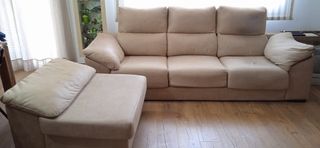 Sofá chaise longue beige