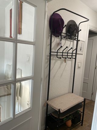 Perchero zapatero metal negro