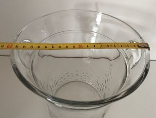 Jarrón de cristal grande con asas / Cubitera