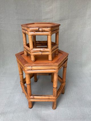 Mesitas hexagonales bambú - 2 uds