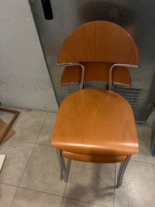 4 Sillas de cocina madera-metal