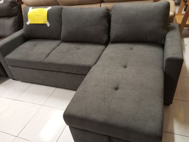 Sofá Chaiselongue Gris - Cama