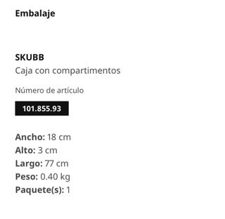 Caja compartimentos SKUBB IKEA blanco 44x34x11