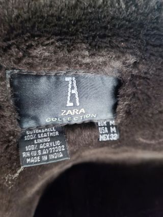 Abrigo Zara piel marrón M
