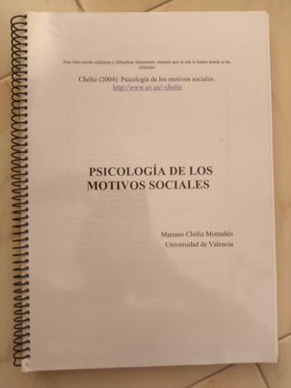 Manual psicología motivos sociales