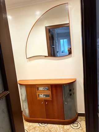 Zapatero con espejo - Madera