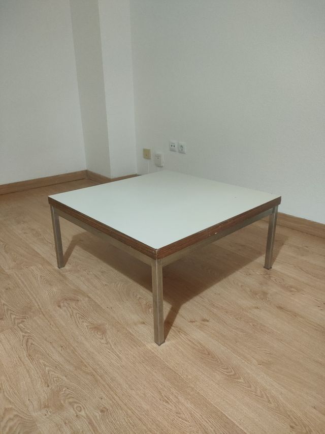 Mesa centro blanca metal - madera