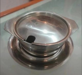 Azucarero vintage metal plateado