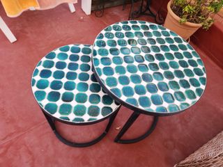 Mesitas terraza-jardín mosaico