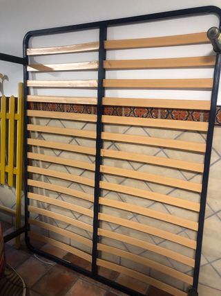 Somier metálico 1,5m  - beige y negro