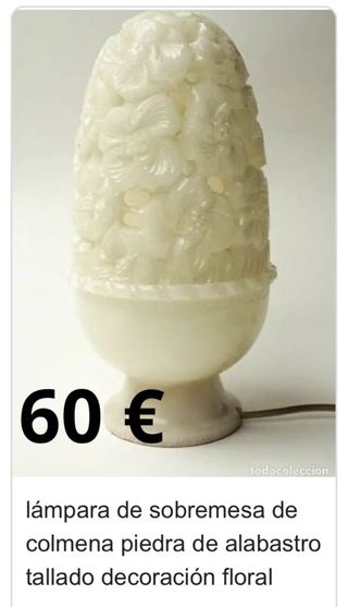 Lámpara alabastro tallada