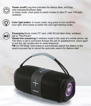 Altavoz Bluetooth T&G con Luces RGB