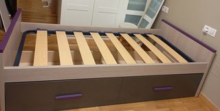 Cama 90cm juvenil - Gris y Lila