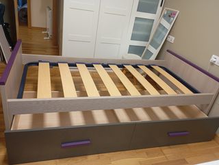 Cama 90cm juvenil - Gris y Lila