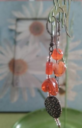 Orecchini Pendenti Etno | Argento Arancio