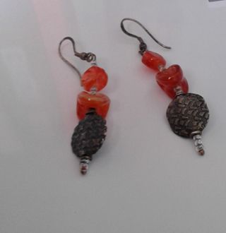 Orecchini Pendenti Etno | Argento Arancio