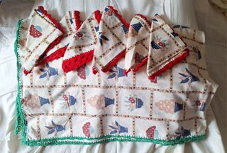 Mantel y 6 servilletas vintage