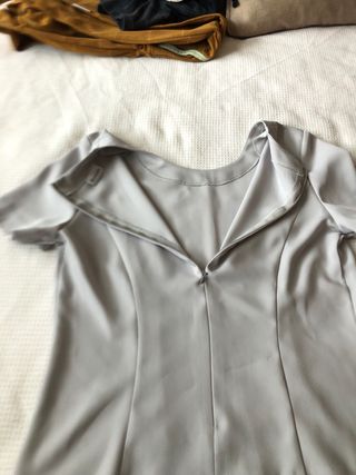 Blusa gris - Top corto de el Corte Inglés￼
