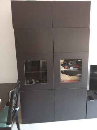 Mueble modular negro 120x200x38
