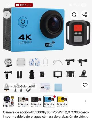 Cámara deportiva 4K WiFi sin estrenar 